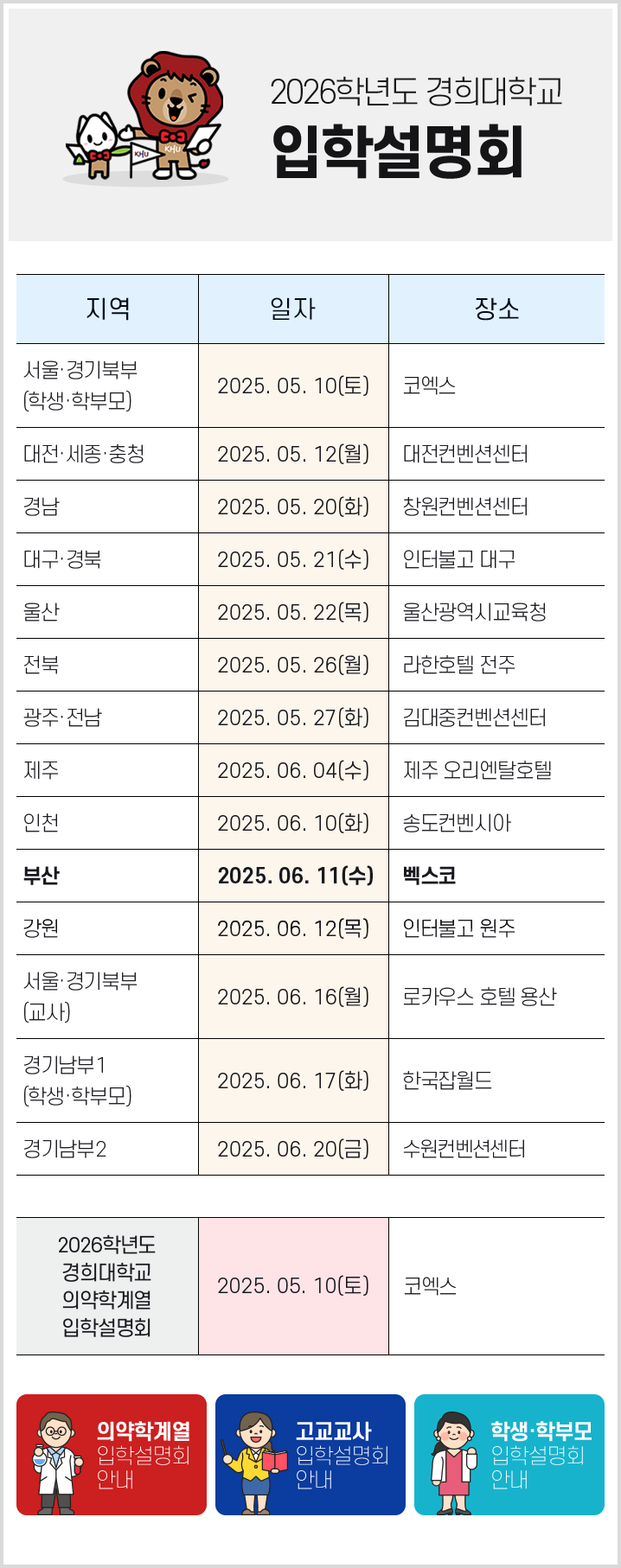 2025학년도 경희대학교 입학설명회