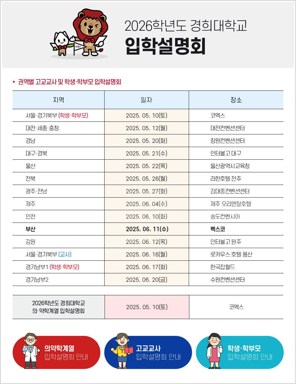2025학년도 경희대학교 입학설명회